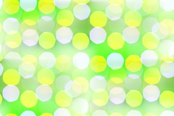 Blurred yellow green Bokeh lights in the party as the abstract texture and background, Bokeh Christmas glitter lights