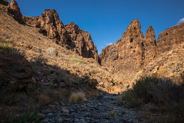 Barranco Hondo canyon in Gran Canaria in Canary Islands