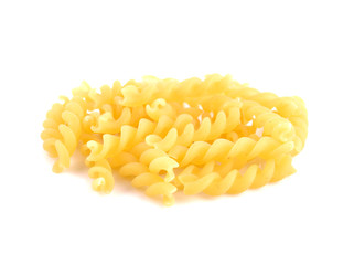 Macaroni on white background