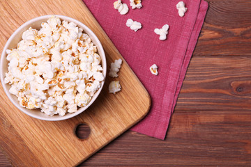 popcorn in a plate on the table