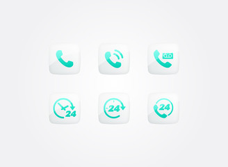 Call Service Modern Gradient Icons Set