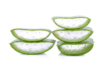 aloe vera fresh leaf. isolated over white