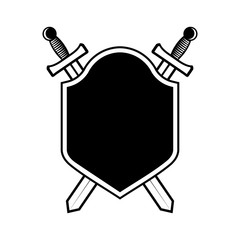 sword and shield icon vector template