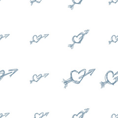 Seamless vector artwork, abstract hand drawn love for valentine day. Digital, concept, backdrop & festival.