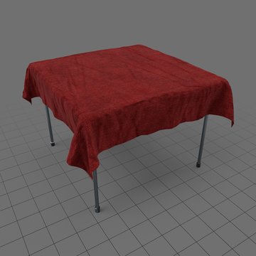 Dining table with tablecloth