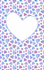 St Valentine patter od a card blank form  with copy space in heart shape for your text