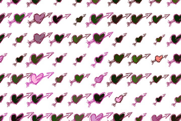Love for valentine day abstract, hand drawn texture, backdrop or background. Festive, vector, bunch & repeat.