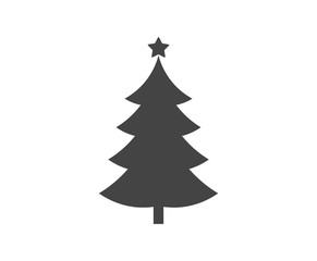 Christmas tree with star shape icon.