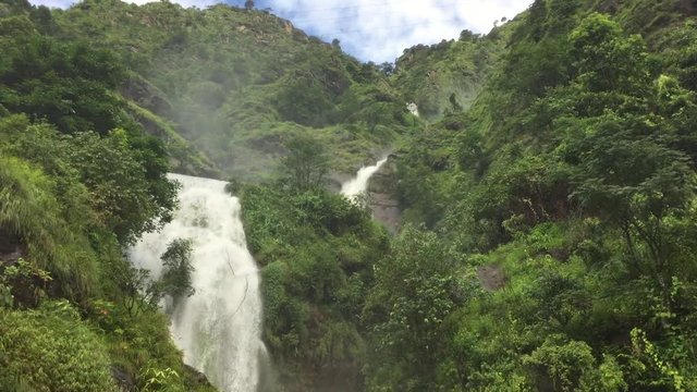 Waterfall, jungle, woods, freshness, scenary