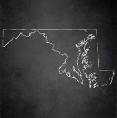 Maryland map blackboard chalkboard blank