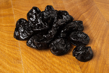 The fruits of sun-dried black plum (prunes)