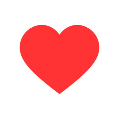 Heart vector icon. Vector cartoon flat love symbol isolated on the white background