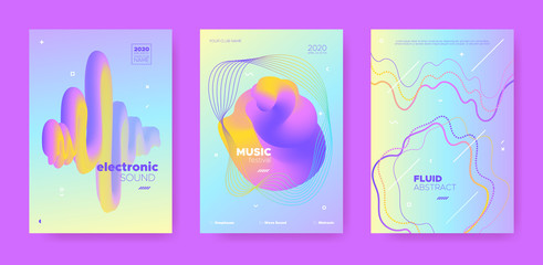 Dance Music Poster. Abstract Gradient Blend. 