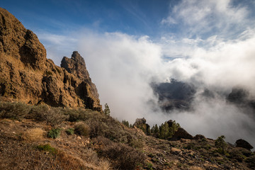 Fototapeta na wymiar Gran Canaria mountains in Canary Islands. Roque Nublo