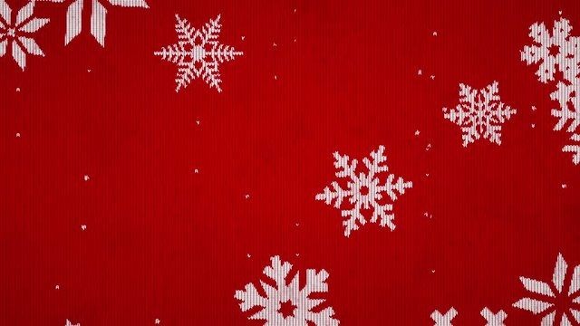 Winter Holiday Wool Knitted Snowflake Pattern Seamless Looping Background