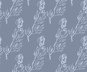 Seamless floral pattern with  sakura flowers and ornamental decorative background. Vector pattern. Print for textile, cloth, wallpaper, scrapbooking