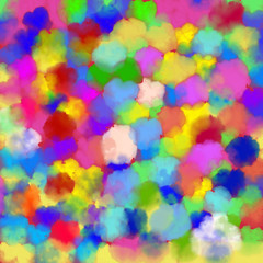 background with colorful blurry spots, many colors