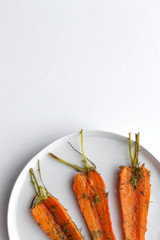 Delicious roasted carrots from above