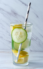 Paper Straw Glass Water