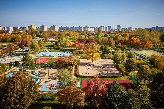 Park Br&oacute;dnowski w kolorach jesieni