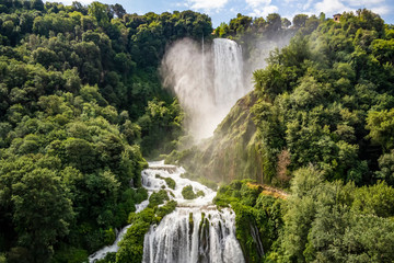 View of the Marmore Falls, Terni - Italy