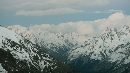 Snowy mountain peaks beautiful landscape