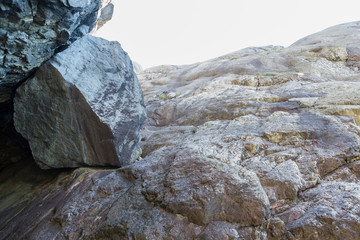 Wanderung zu den Brufjell Höhlen in Südnorwegen, Klettersteig