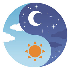 昼と夜の陰陽図