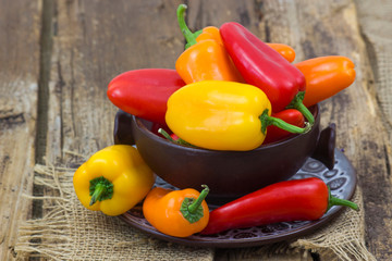 colorful peppers in a bowl