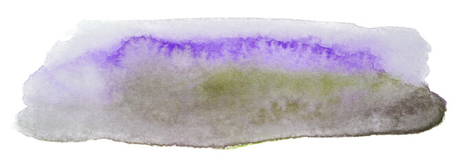 watercolor violet stain with texture on a white background. Design element for cards and web elements.