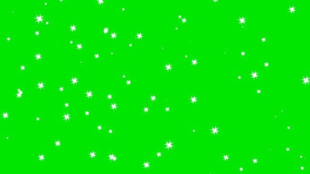 Twinkling stars with green screen background