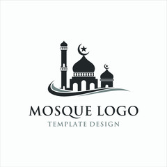 Islamic Mosque Logo Silhouette Design Template Premium Quality