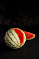 Watermellon on black background