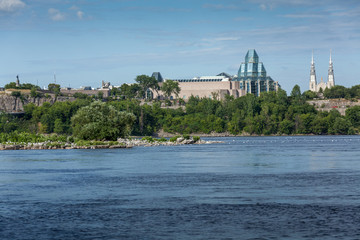 Beautiful National Gallery of Ottawa on the river.