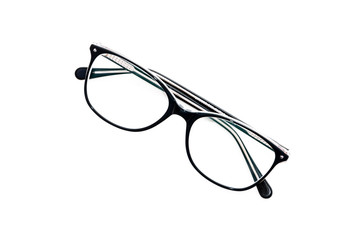 Folded fashion reading glasses for woman on white background