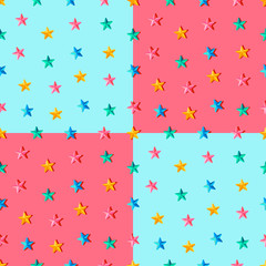Pink blue pattern with stars