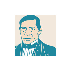 Ilustraci&oacute;n de Benito Ju&aacute;rez, ex presidente de M&eacute;xico y h&eacute;roe nacional. Lider&oacute; el pa&iacute;s en la guerra de Reforma y la segunda intervenci&oacute;n francesa
