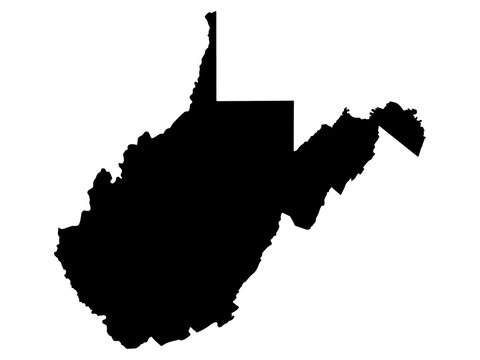 West Virginia Map SilhouetteVector illustration Eps 10