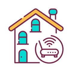 Internet connection color line icon. Ability of individuals to connect to the Internet. Pictogram for web page, mobile app, promo. UI UX GUI design element. Editable stroke.