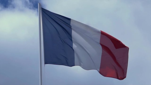 Waving french flag - Slow motion