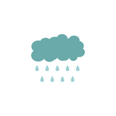 Storm cloud rain color icon. Elements of winter wonderland multi colored icons. Premium quality graphic design icon on white background