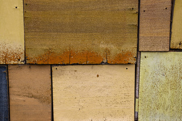 Vintage wooden wall or floor background and texture. Old weathered wooden plank painted