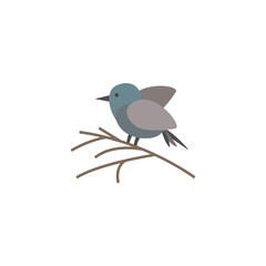 Bird winter on branch color icon. Elements of winter wonderland multi colored icons. Premium quality graphic design icon on white background