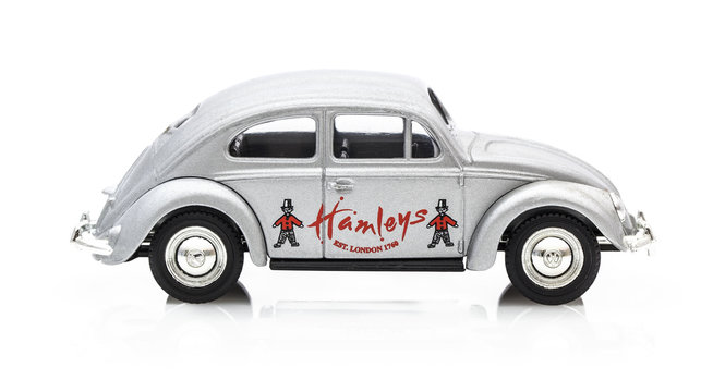 Beetle in Silver with Hamleys Logo