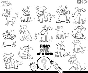 Obraz premium one of a kind game with dogs pets color book page