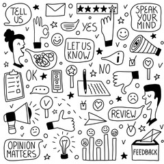 Customer review rating doole illustration