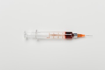 Medical Syringe With Sample Of Blood