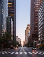 Fotobehang Verenigde Staten New York City straat in de ochtend