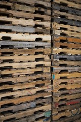 Detail Shot Of Stacked Pallets