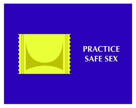 Practice safe sex vector poster design.Be safe from sex disease.Use condom poster design.Sex education seminar ad design.